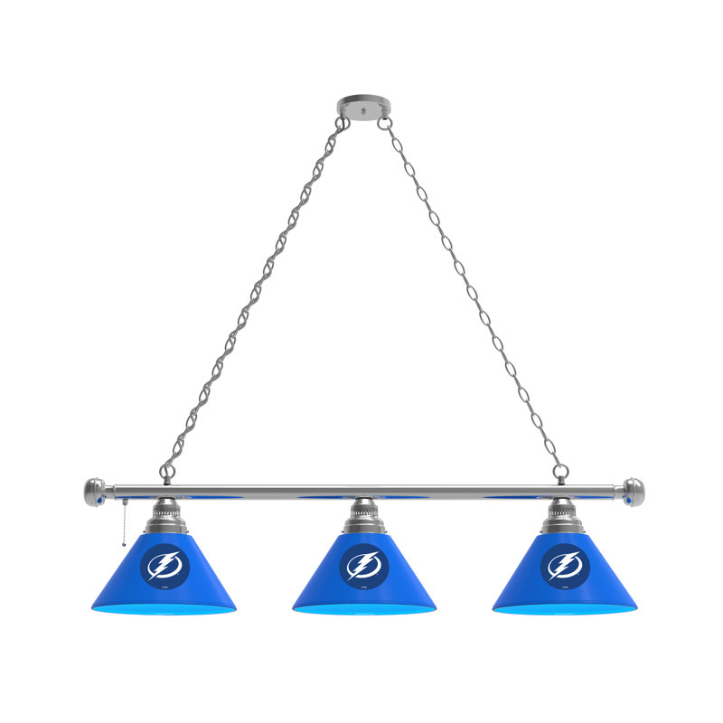 Luminaire suspendu 3 lumières NHL, Chrome, Tampa Bay Lightning