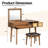 43.5"Vanity Set with Flip-top Mirror and Stool, Dressing Table with Three Drawers and storage space