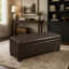 Pouf de rangement, banc de rangement, banc capitonné pour entrée ou chambre, charnières pour une ouverture facile du couvercle, pieds en bois, supporte jusqu'à 136 kg-184421749-184421750