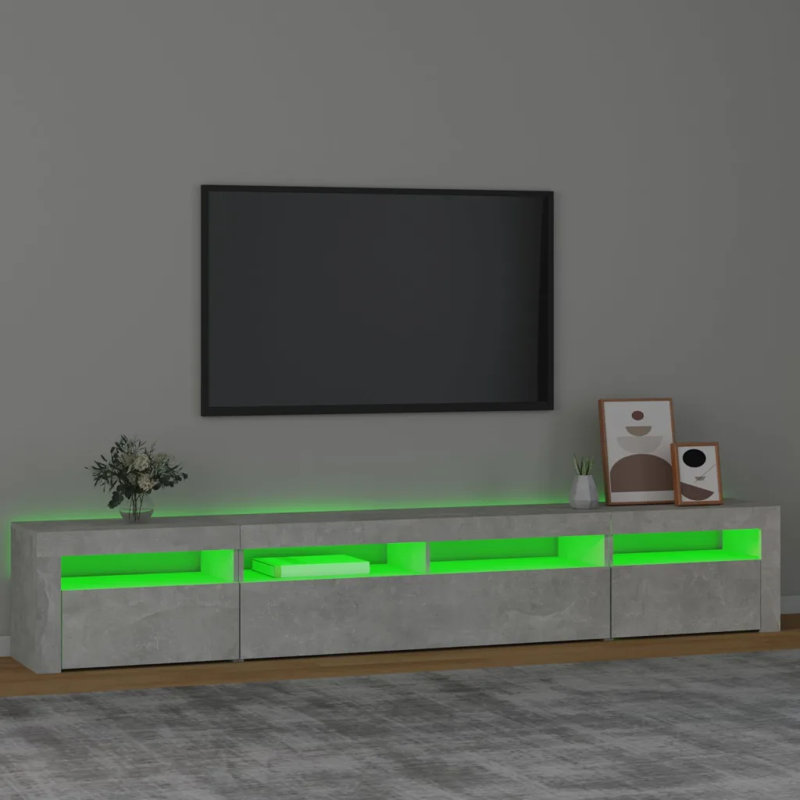 TV Stand, Concrete Grey, 240cm