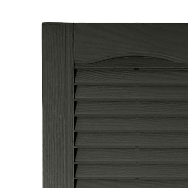 Volet à persiennes sur mesure avec dessus cathédrale, Gris foncé, 45", 12"