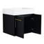 Meuble-lavabo de salle de bain avec lavabo - 24 po, lavabo en résine épaisse, charnières à fermeture en douceur, leurre châtaignier noir 24 po, désirs modernes, fermeture minimalement observable