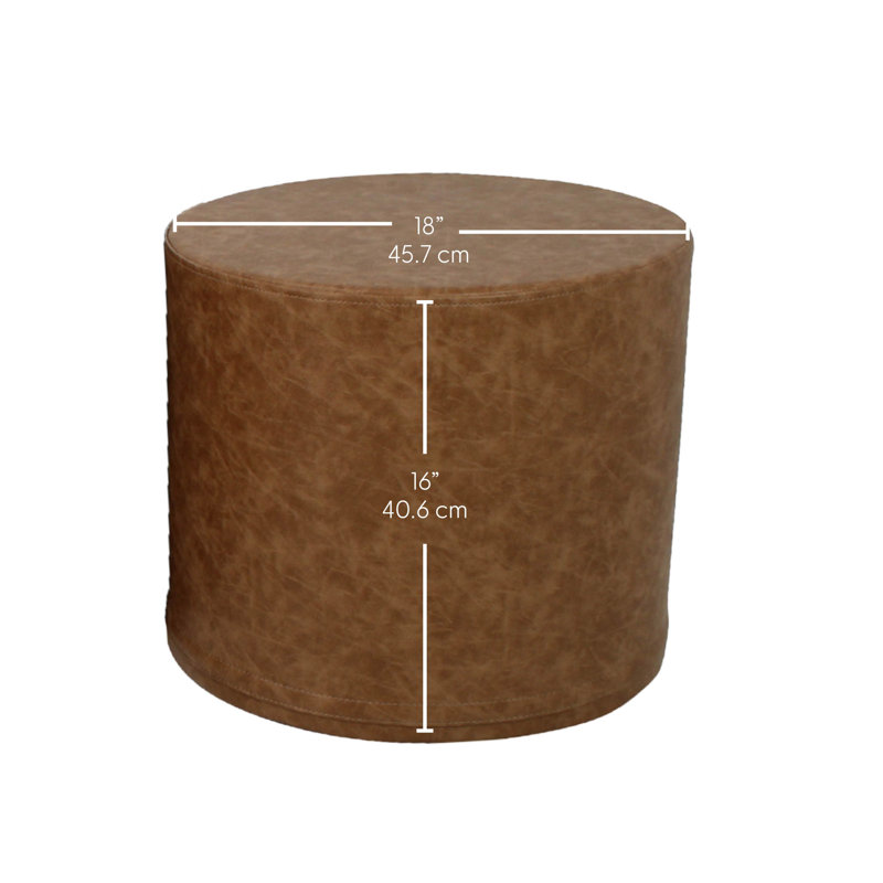 SoftScape 18" Round Ottoman, Distressed Assorted, 16" H x 18" W x 18" D