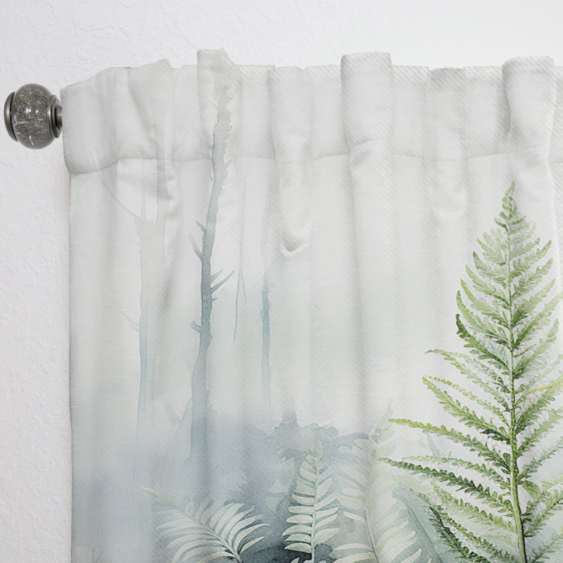 Minimal Ferns Emerald Reverie I - Ferns Curtain - Velvet Room Darkening - 1 Panel, 52" W x 95" L
