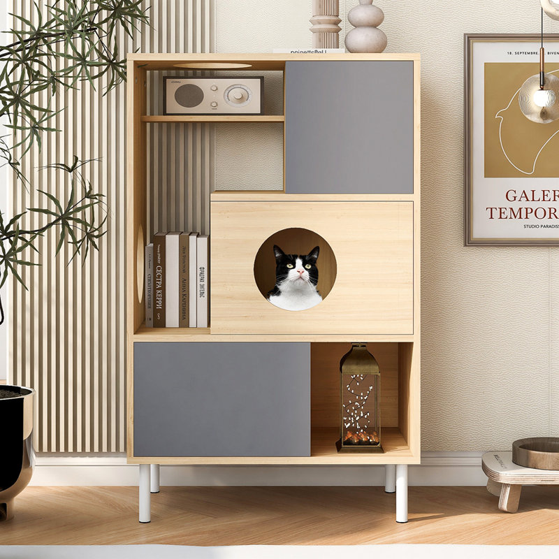 Étagère pour arbre à chat avec bibliothèque