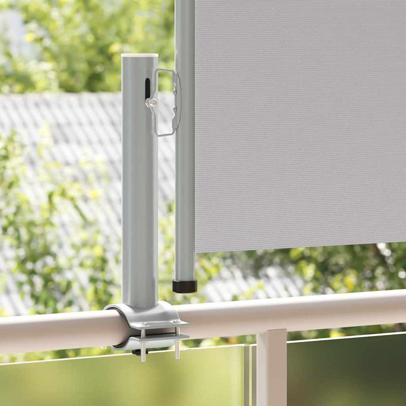 vidaXL Patio Retractable Side Awning 23.6"x118.1" Gray, Gray, 14" H x 69" W