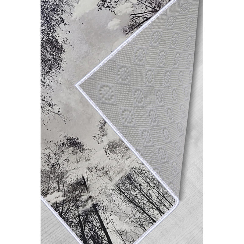 Tapis tissé de qualité supérieure (1,6 x 2,6 pieds), 100% polyester, d'une hauteur de poils de 0,3 po | Pois antibactérien antidérapant en PVC | Lavable à la machine, impression numérique 3D | Idéal pour le salon, la chambre à coucher et le vestibule