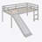 Loft Bed With Slide, Multifunctional Design, Twin (Gray)(OLD SKU: WF292715AAE)-1654510922