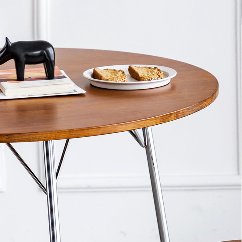 Table de salle à manger Burlywood, H 29,53 po x L 31,5 po x l 31,5 po, Burlywood / argent