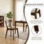 Ensemble de 1 chaise de salle à manger en bois massif avec dossier incurvé et patins réglables; Convient aux salles à manger, aux cuisines, aux salons et aux bureaux à domicile-129916360-129916362