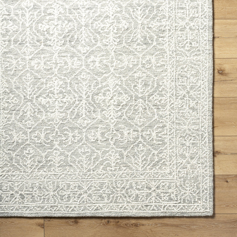 Cinaed Hand Tufted Wool Oriental Indoor Rug, Rectangle 9' x 12'