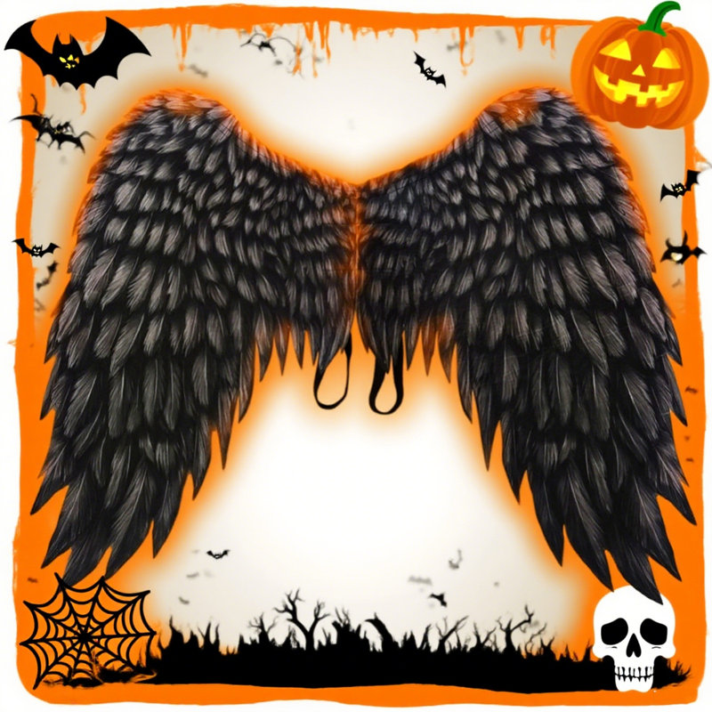Déguisement d'aile d'ange extra large 1pc, Noir