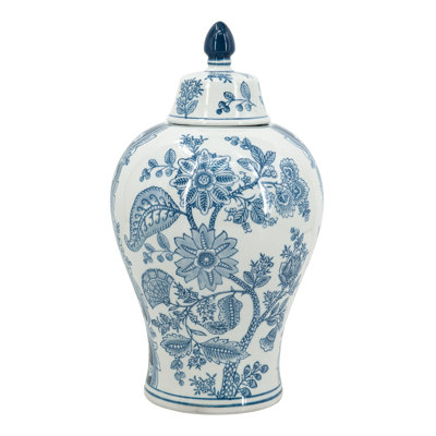 Porcelain Lidded Jar - Blue/White