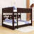 Queen Over Queen Wooden Bunk Bed With Ladder And Storage Shelves-1291891393