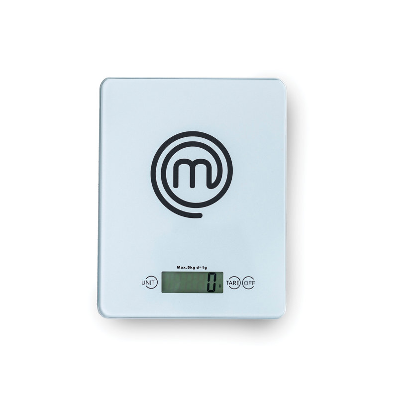 MasterChef® Tempered Glass Digital Kitchen Scale, 11 Lbs. Capacity, Silver, Silver