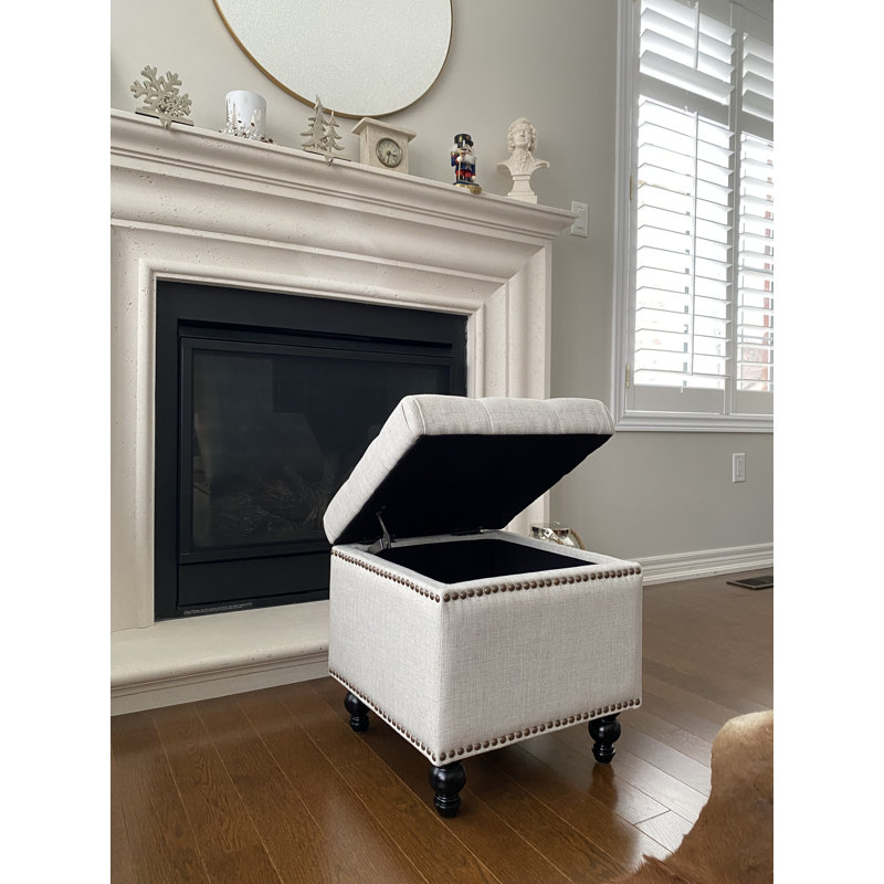 Repose-pieds SEAT4U Beckmann, Mélange de coton ivoire