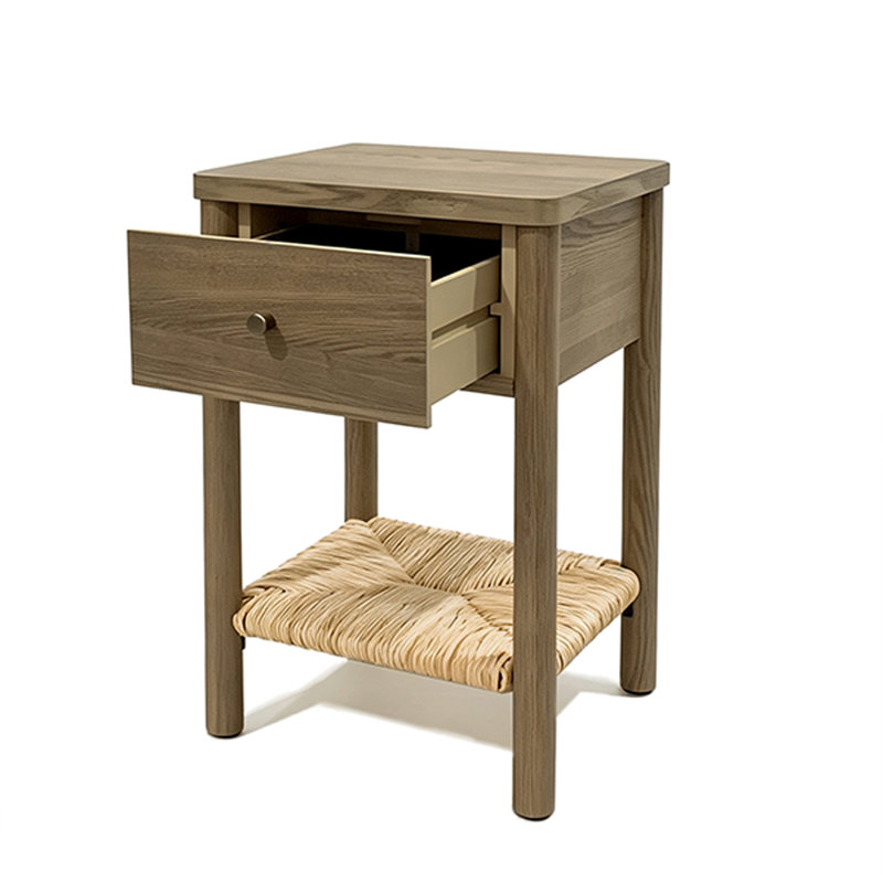 Table de chevet Ainsley, 23.6" H x 15.75" W x 13.8" D, Grey / Antique Grey