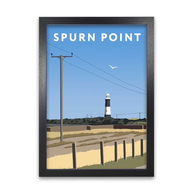 Spurn Point by Richard O'Neill - Print, 29.7cm H x 21cm W x 3cm D, Black Framed
