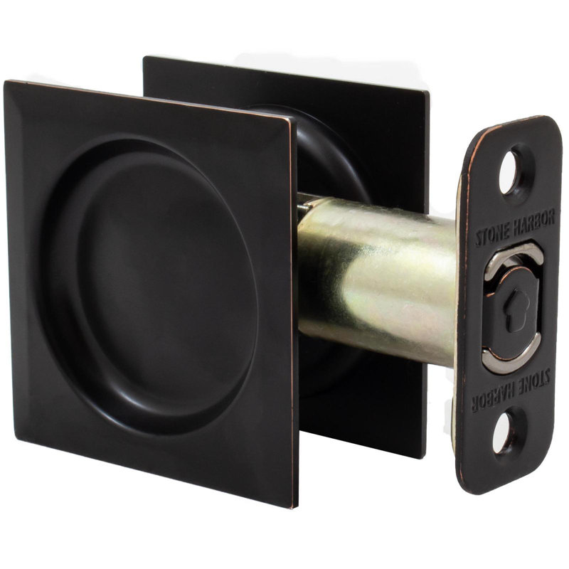 Serrure de porte carrée Contemporary, Bronze rétro