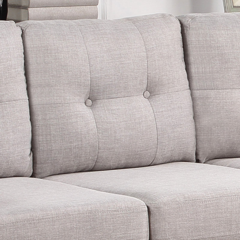 Canapé modulaire, canapé modulaire moderne en lin gris de 97 po, Gris clair