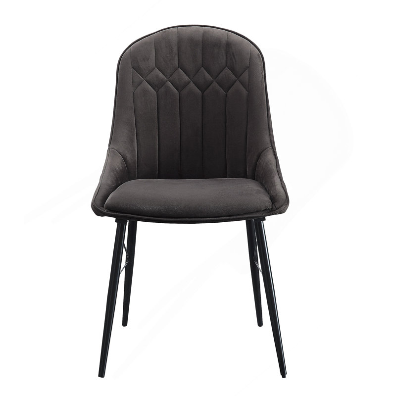 Ensemble de 2 chaises d'appoint en tissu gris foncé et finition noire