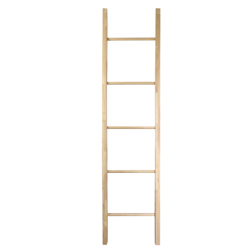 6.7 ft Blanket Ladder, Natural Rubberwood