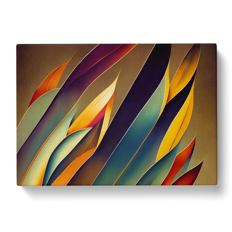 Bird Feather Art Deco - Wrapped Canvas, 35cm H x 50cm W x 3cm D