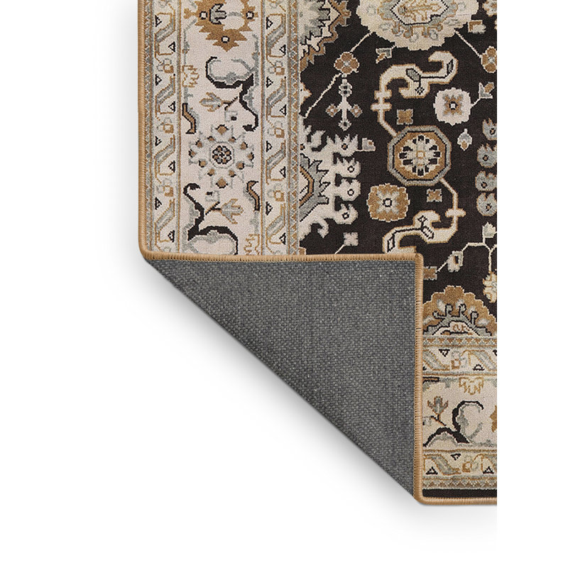 Tapis oriental noir / ivoire Davros, Rectangle 2 pi x 3 pi