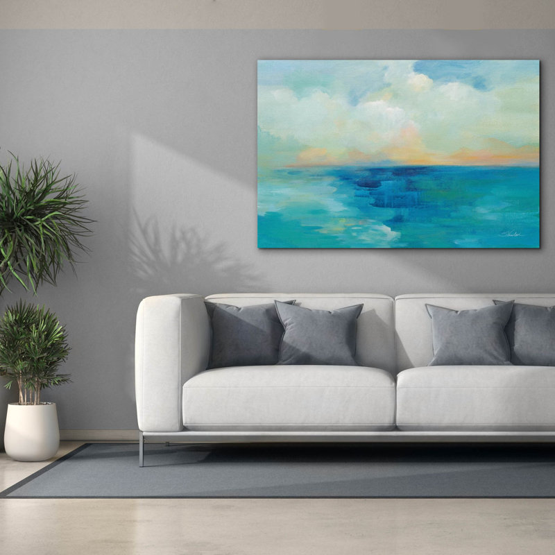 Toile épique «Aquarelle Sea» par Silvia Vassileva, 60 po x 40 po, H 40 po x l 60 po