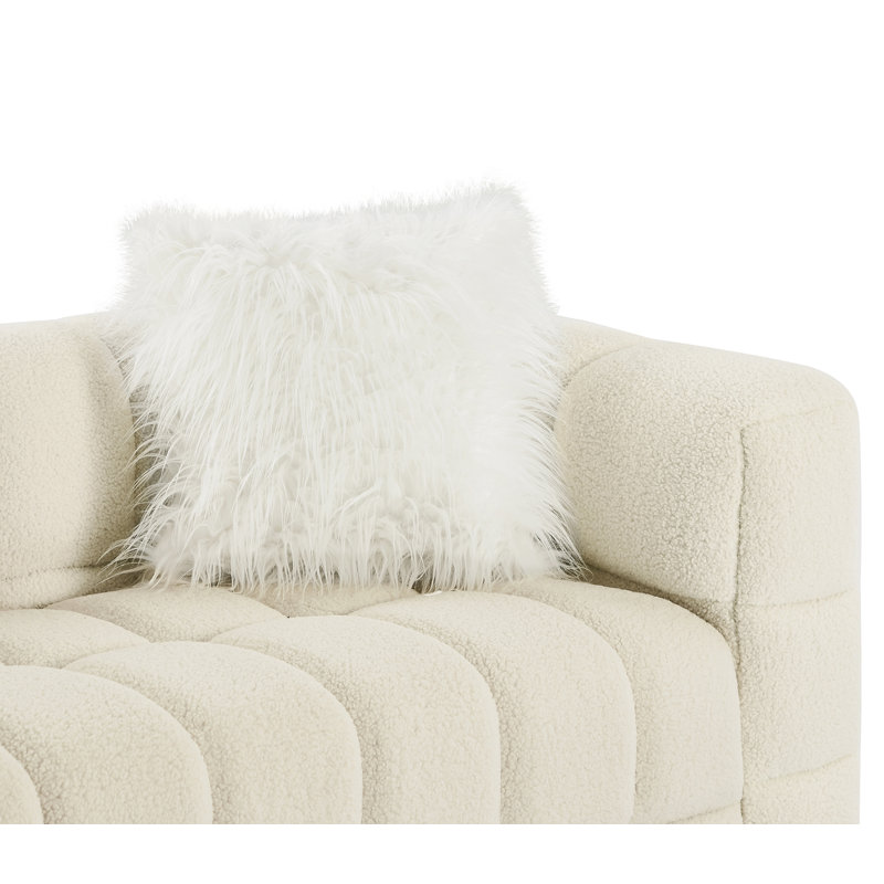 Canapé rembourré 82,7 po Alara Alara, Boucle blanc
