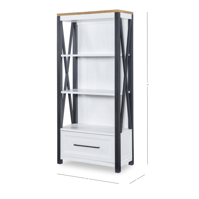 Bibliothèque en bois massif H 76 "x l 34" Laney