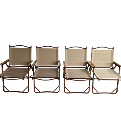 Foldable And Portable Chair  4 Chairs  - Aluminium Frame With For Fishing, Patio, Beach, Backyard, Picnic Comfy Travel,