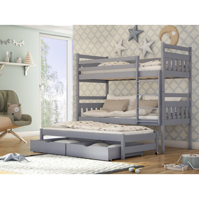 Kraft Single (3') Standard Bunk Bed and Mattress with Trundle