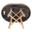 Table ronde en bois naturel délavé avec rallonge, 16 po, fabrication solide, pouvant accueillir jusqu'à 6 personnes-935251034-935251036