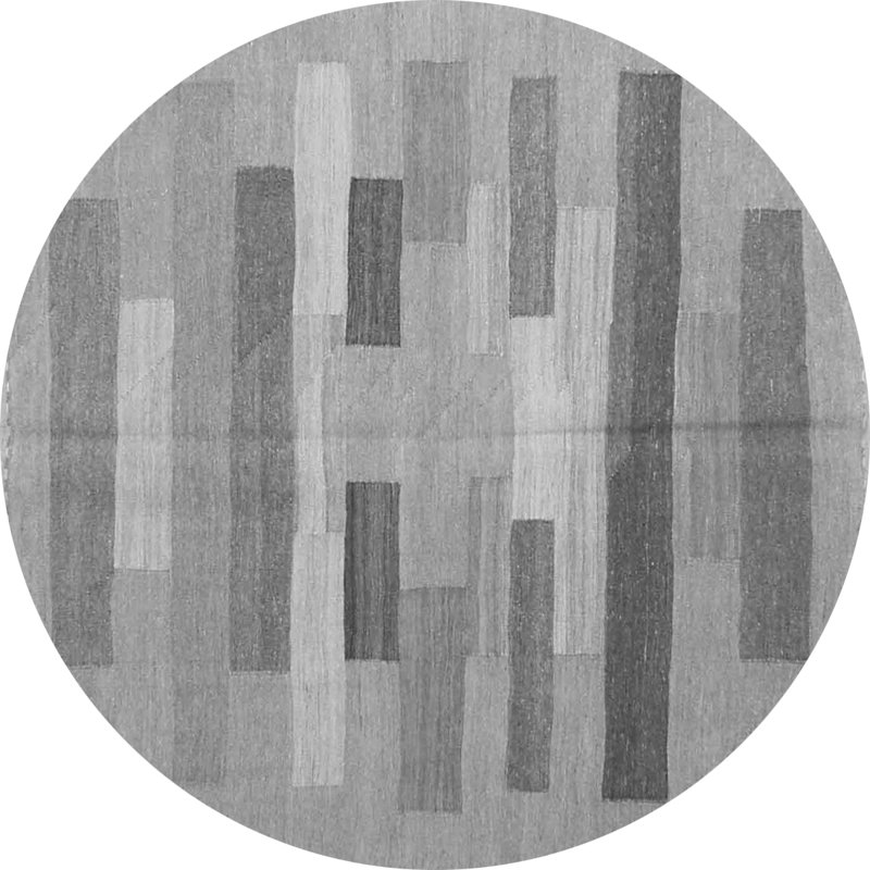 Tapis gris tissé à la machine Jetchko, Rond 5 pi