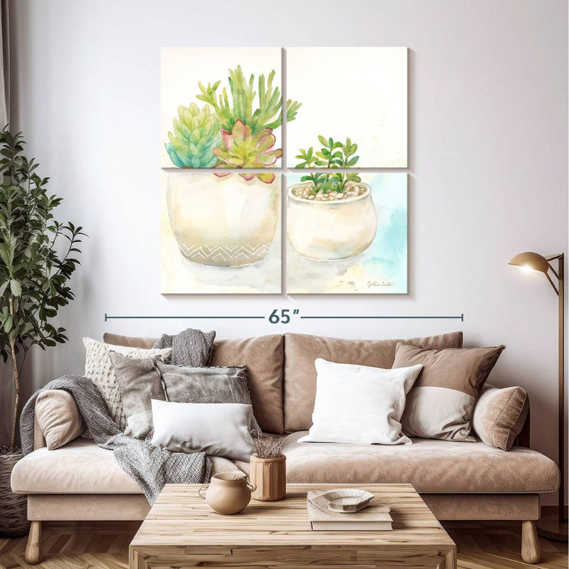 Harnek Sweet Succulent Pots I, 45" H x 45" W