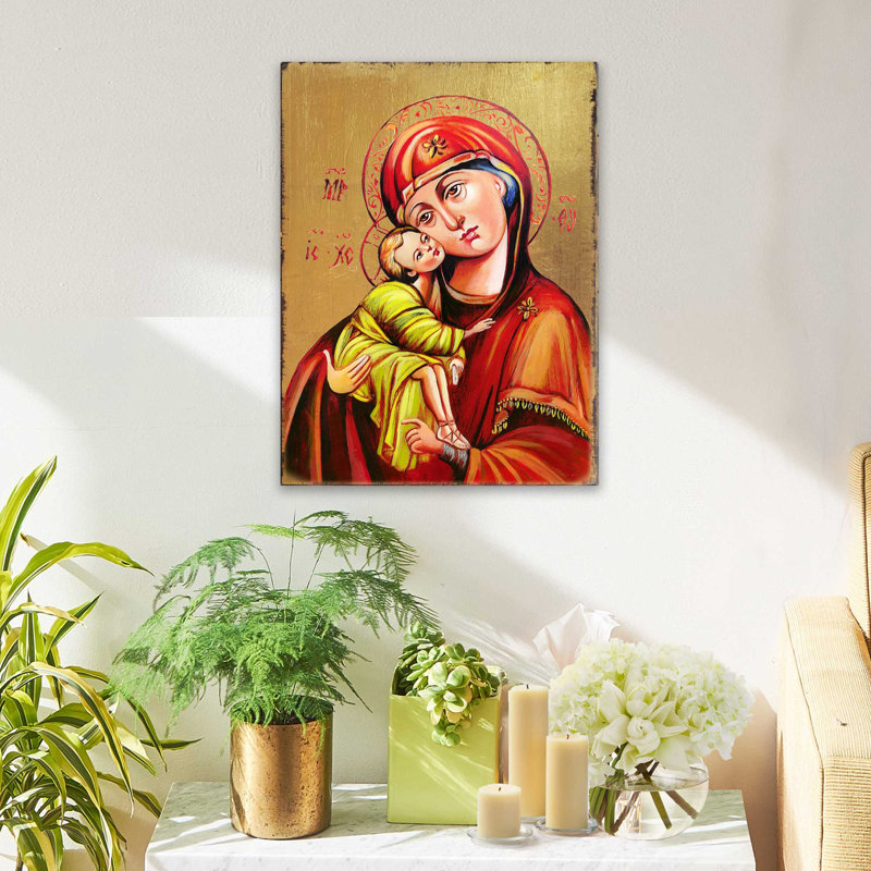 « inspired icon vladimir virgin », peinture mary, H 8 po x l 6 po x P 1,5 po