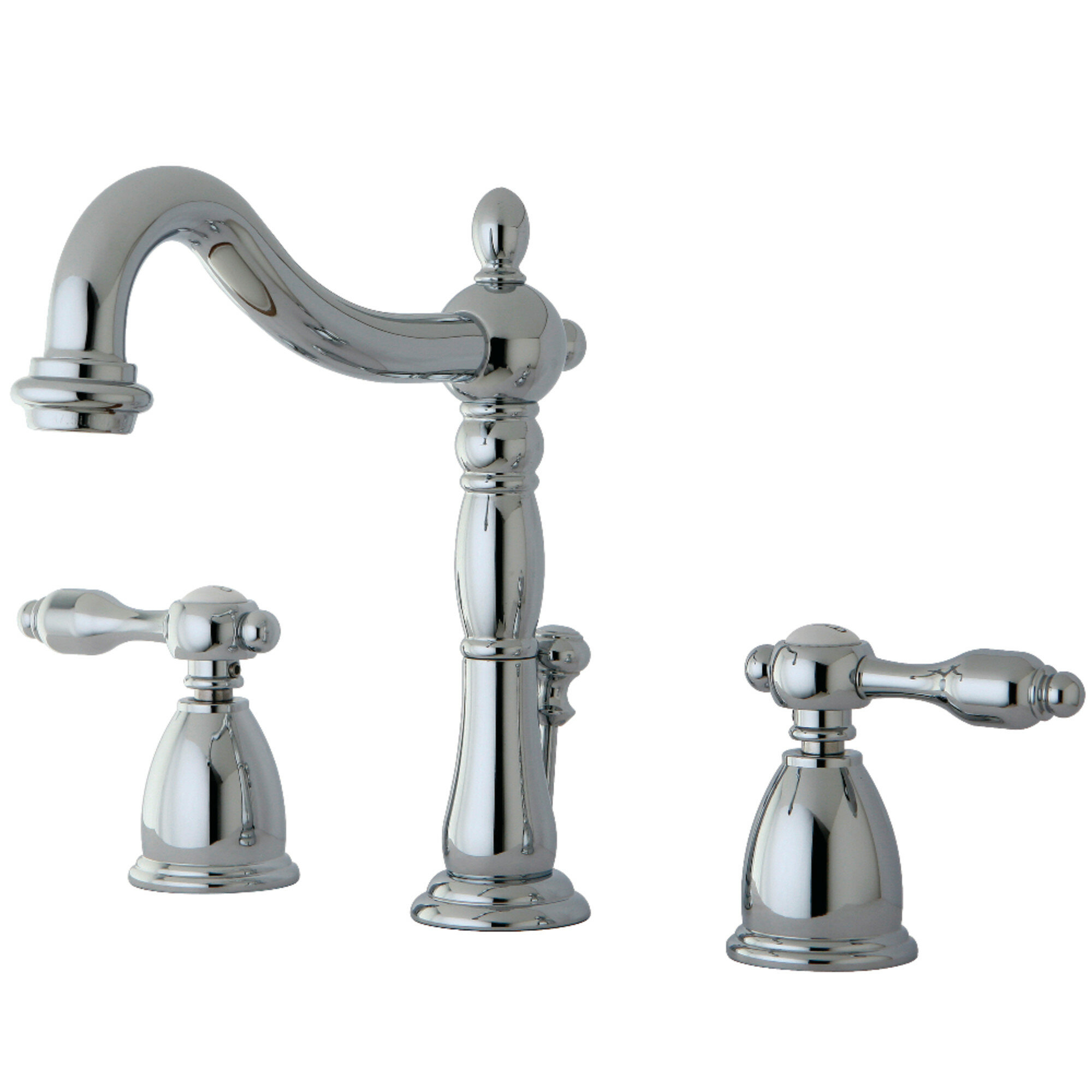 Kingston Brass Tudor Widespread Bathroom Faucet with Drain Assembly ...