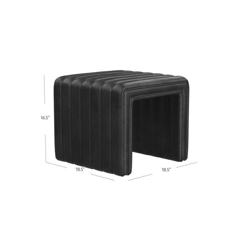 Askolds Modern Channel Ottoman, Black