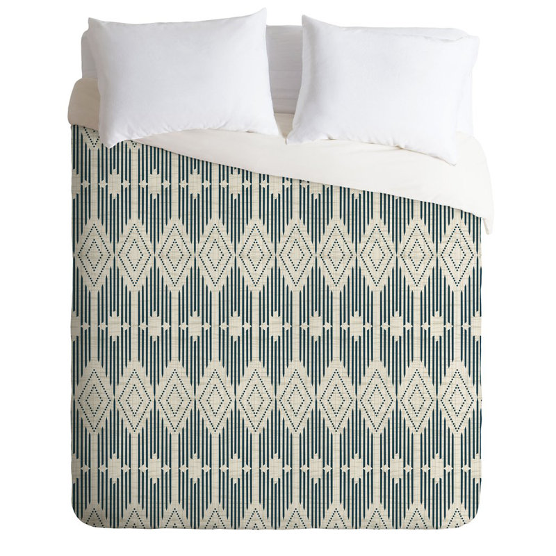 Ensemble de housse de couette Heather Dutton West End Blush, Housse de couette pour grand lit et 2 taies décor, Bleu / blanc
