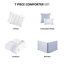 Très grand édredon 6 pièces | Rembourrage tissé texturé à coins contrastés 100% coton