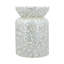 Table d'appoint ronde 14 x 14 x 20 po en bambou avec coquille de Capiz blanche