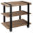 Nedra 27" Wide Rustic Industrial Solid Wood and Metal Frame Rectangular End Table With 2 Shelves