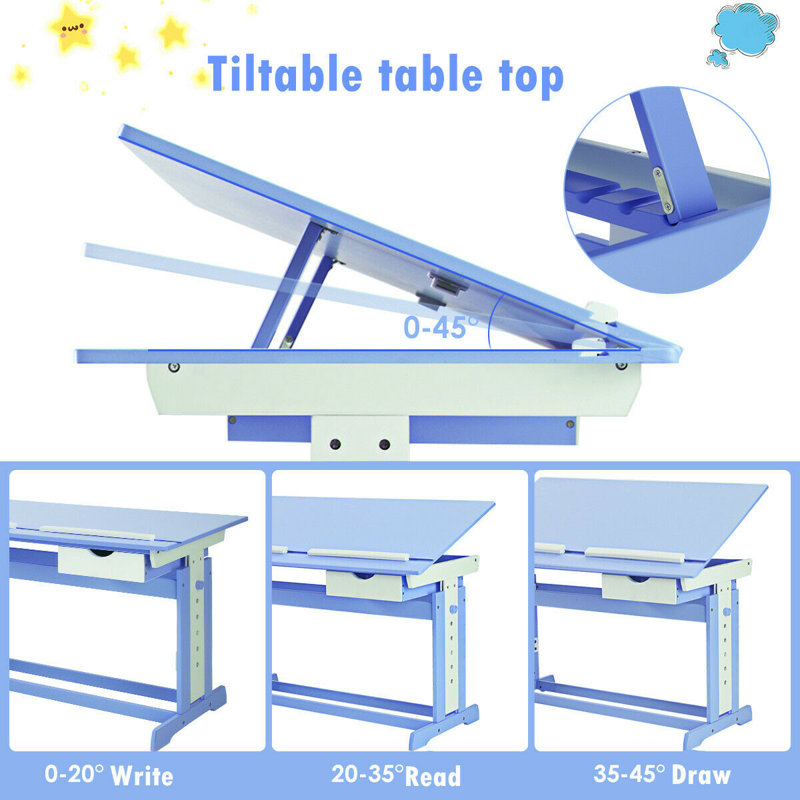 Elin 109cm Art Desk, Blue