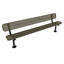 Banc orange perforé de 2,44 m (8 pi) avec dossier et surface plane.-1211726154-1211726155