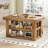 3-Tier Kitchen Island with Power Outlet & Storage Shelves, 55.1" Farmhouse Kitchen Shelf Bar Table with Large Worktop, Stable Wooden Structure-405110889