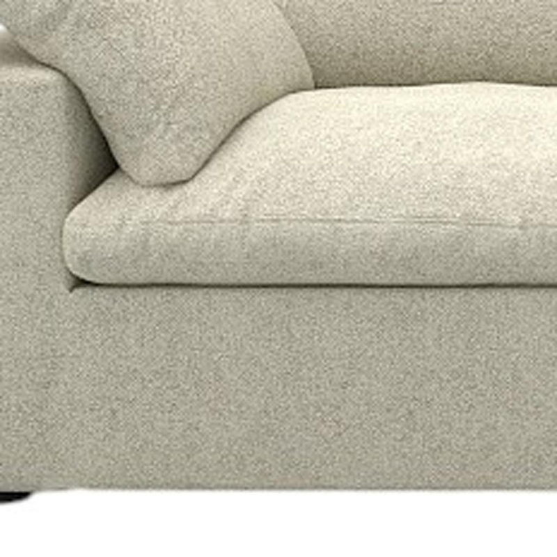Canapé Valencia de 160 po en lin mélangé kaki, modulaire, avec coussins décoratifs