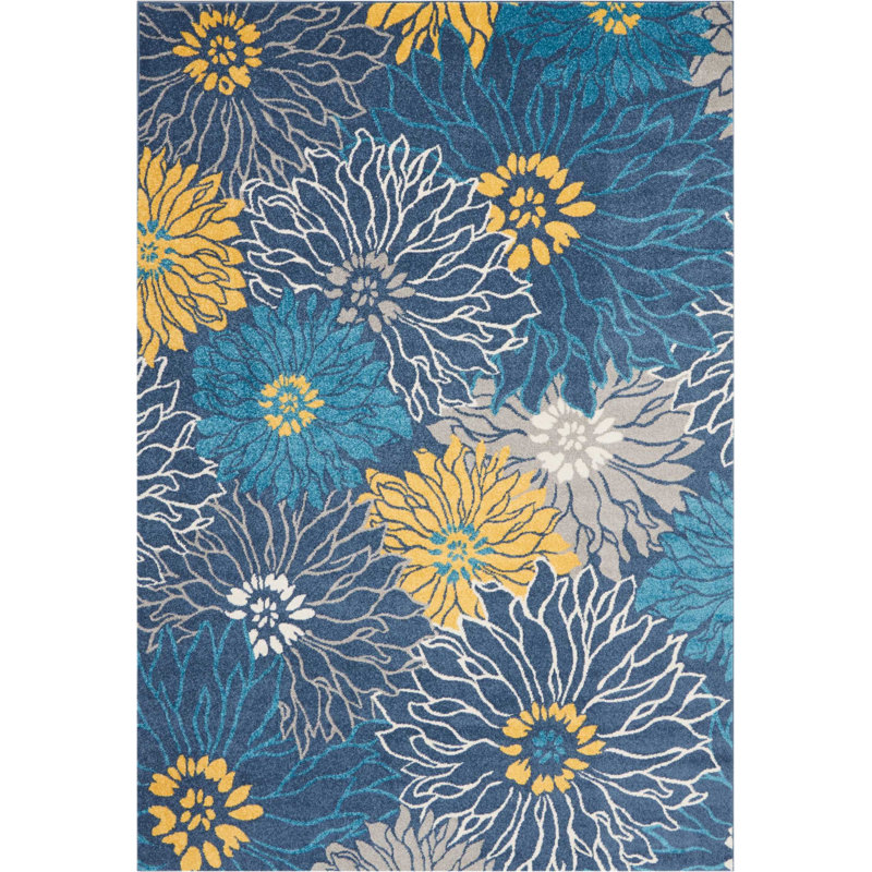 Floral Indoor Rug, Rectangle 6'7" x 9'6"