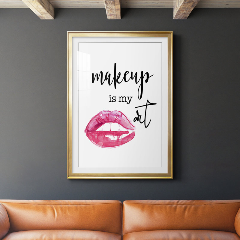 " Makeup Is My Art ", Gold, 42.5" H x 30.5" W x 1" D