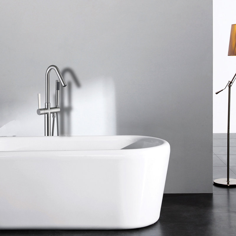 Robinet de baignoire autoportant avec douche à main et fonction pour salles de bain luxueuses